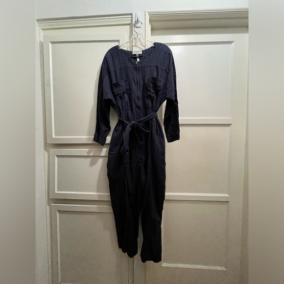 Apiece Apart Mars jumpsuit in navy winter stripes size large - Picture 9 of 16